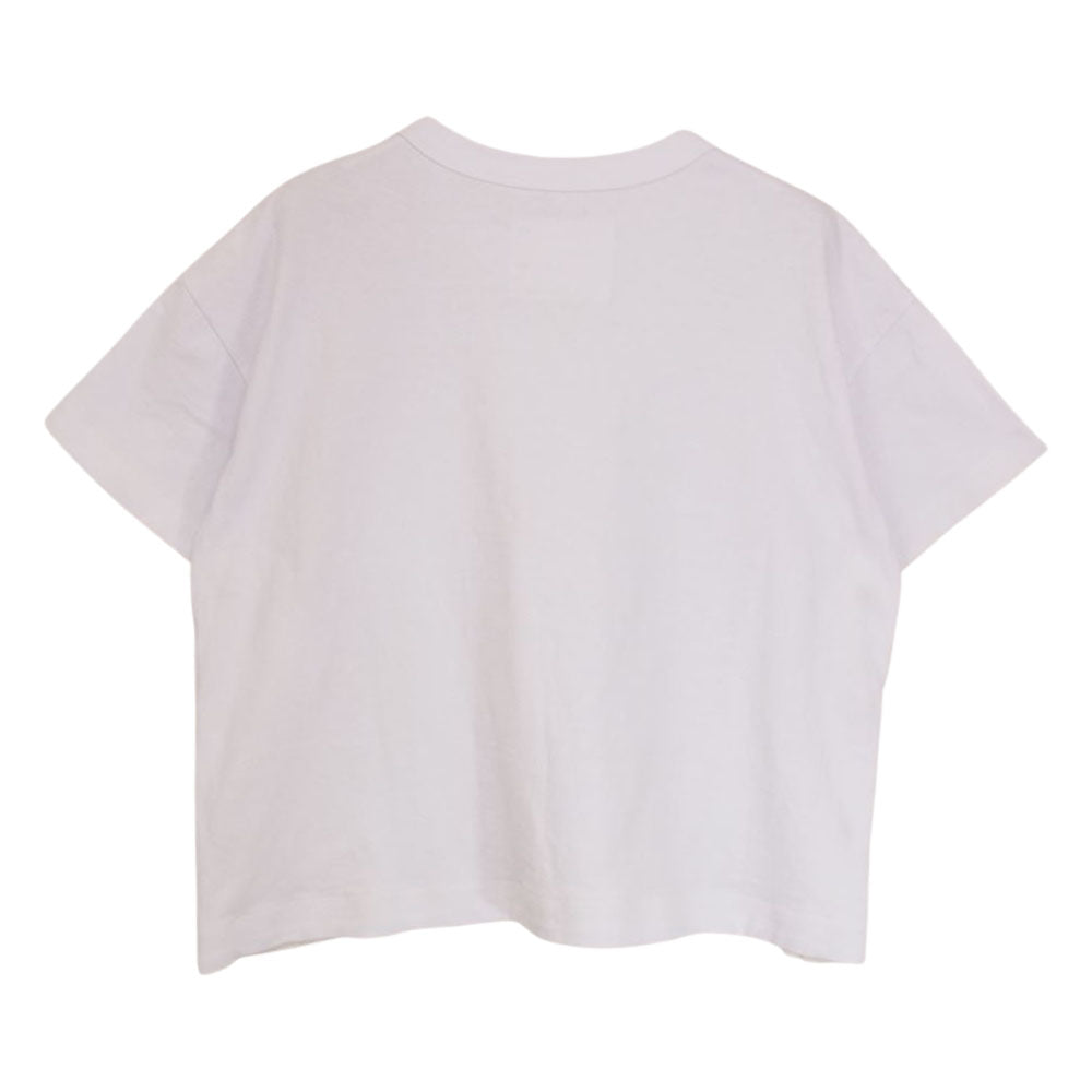 Sacai サカイ 23SS 23-06515 S Cotton Jersey T-Shirt サイドスリット クロップド クルーネック 半袖 Tシャツ ホワイト系 1【中古】