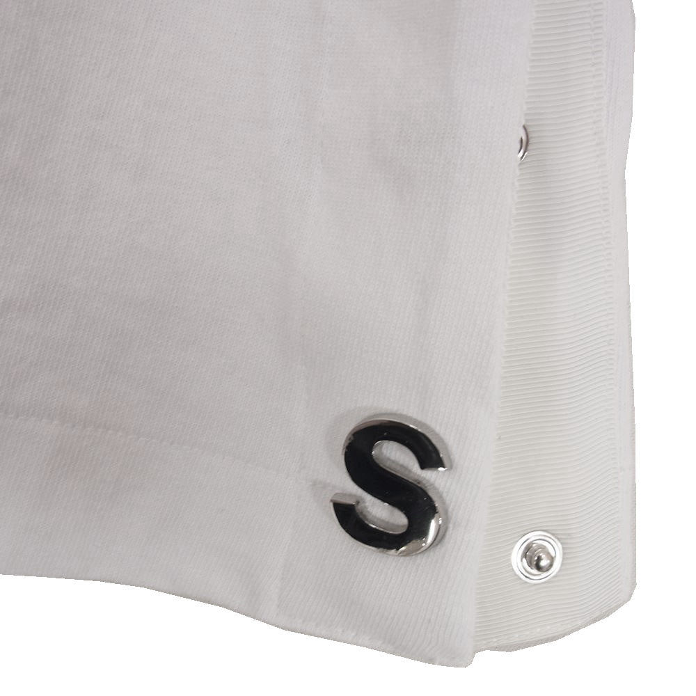Sacai サカイ 23SS 23-06515 S Cotton Jersey T-Shirt サイドスリット クロップド クルーネック 半袖 Tシャツ ホワイト系 1【中古】 Sacai サカイ 23SS 23-06515 S Cotton Jersey T-Shirt サイドスリット