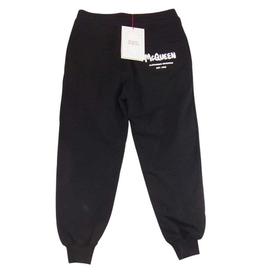 Alexander McQueen アレキサンダーマックイーン 658545 グラフィティ ペイントロゴ ジョガー スウェットパンツ ブラック ブラック系 38【美品】【中古】