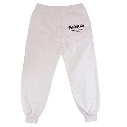 Alexander McQueen アレキサンダーマックイーン 658545 グラフィティ ペイントロゴ ジョガー スウェットパンツ ホワイト ホワイト系 38【美品】【中古】