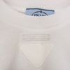 PRADA プラダ 3560A S212 1Y98 CROPPED JERSEY TEE クロップド ロゴプレート ダメージ加工 半袖 ジャージー Tシャツ ホワイト系 S【中古】