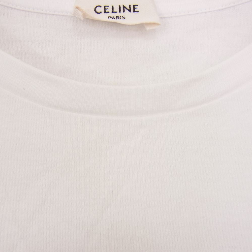 CELINE セリーヌ 2X314916G クラシックロゴプリント クルーネック 半袖 Tシャツ ホワイト系 M【中古】