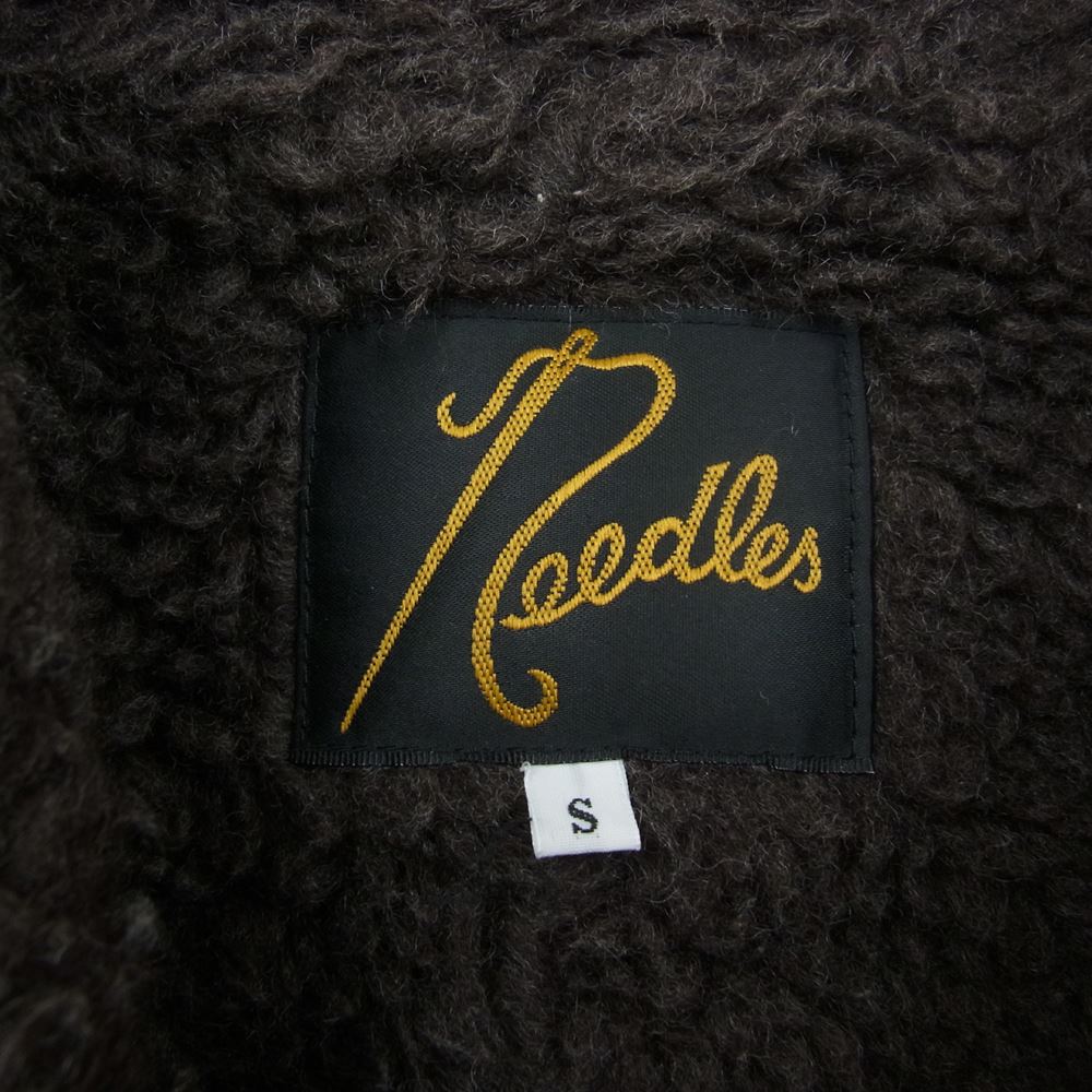 Needles ニードルス パラフィン加工 カナディアン ボア ジャケット ショールカラーコート S カーキ系 S【中古】