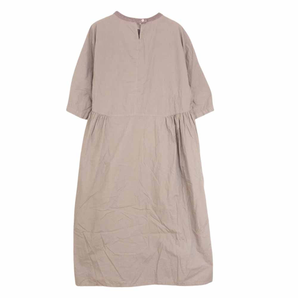 グランマママドーター GER291 リネンカラー プルオーバー 半袖 シャツワンピース グレー系 O【中古】