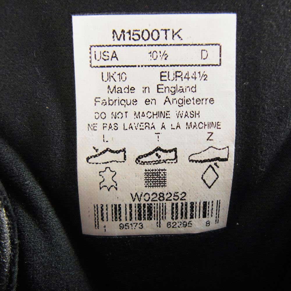 NEW BALANCE ニューバランス M1500TK MADE IN ENGLAND 英国製 レザー ローカット スニーカー ブラック系 28.5cm【新古品】【未使用】【中古】