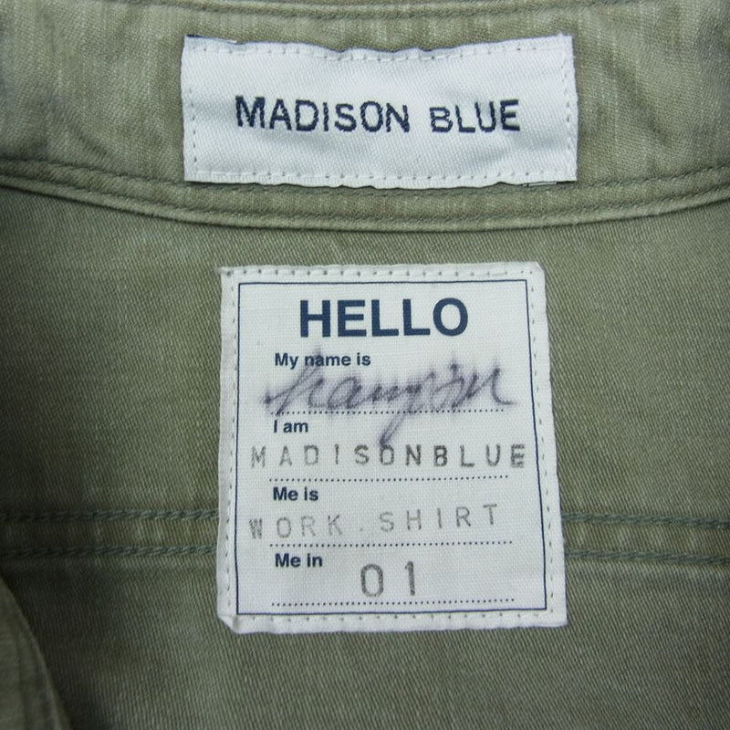 MADISON BLUE マディソンブルー 14AW MB14AW-08-3 HAMPTON WORK ハンプトン コットン ワーク 長袖 シャツ カーキ系 F【中古】