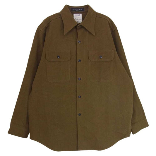 MADISON BLUE マディソンブルー 19AW MB194-5016 HAMPTON SHIRT DRAY COTTON KHAKI ハンプトン シャツ ドライコットン 長袖 シャツ カーキ系 M【中古】