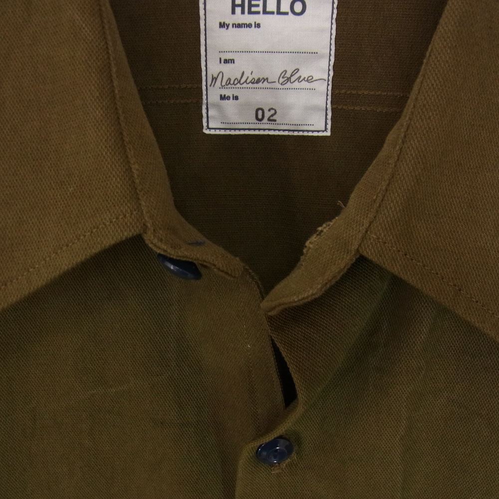 MADISON BLUE マディソンブルー 19AW MB194-5016 HAMPTON SHIRT DRAY COTTON KHAKI ハンプトン シャツ ドライコットン 長袖 シャツ カーキ系 M【中古】