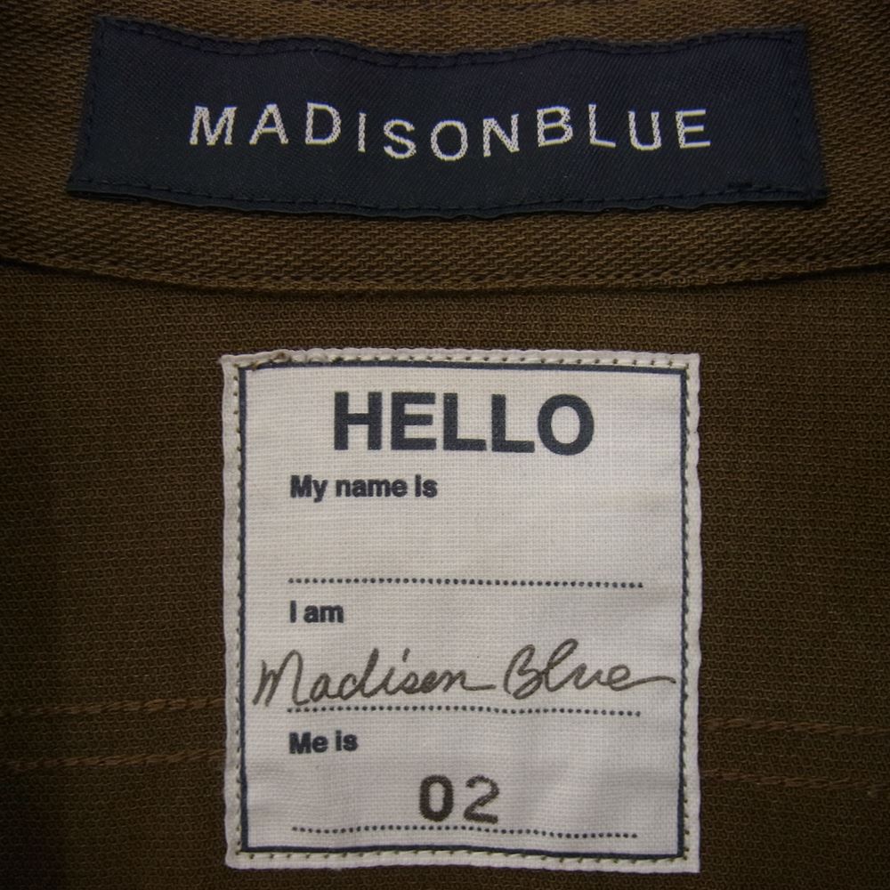 MADISON BLUE マディソンブルー 19AW MB194-5016 HAMPTON SHIRT DRAY COTTON KHAKI ハンプトン シャツ ドライコットン 長袖 シャツ カーキ系 M【中古】