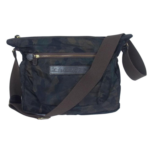 Felisi フェリージ A4 9362 CFA copfl カモフラ レザー ナイロン ショルダー バッグ ブラウン系 グリーン系【極上美品】【中古】