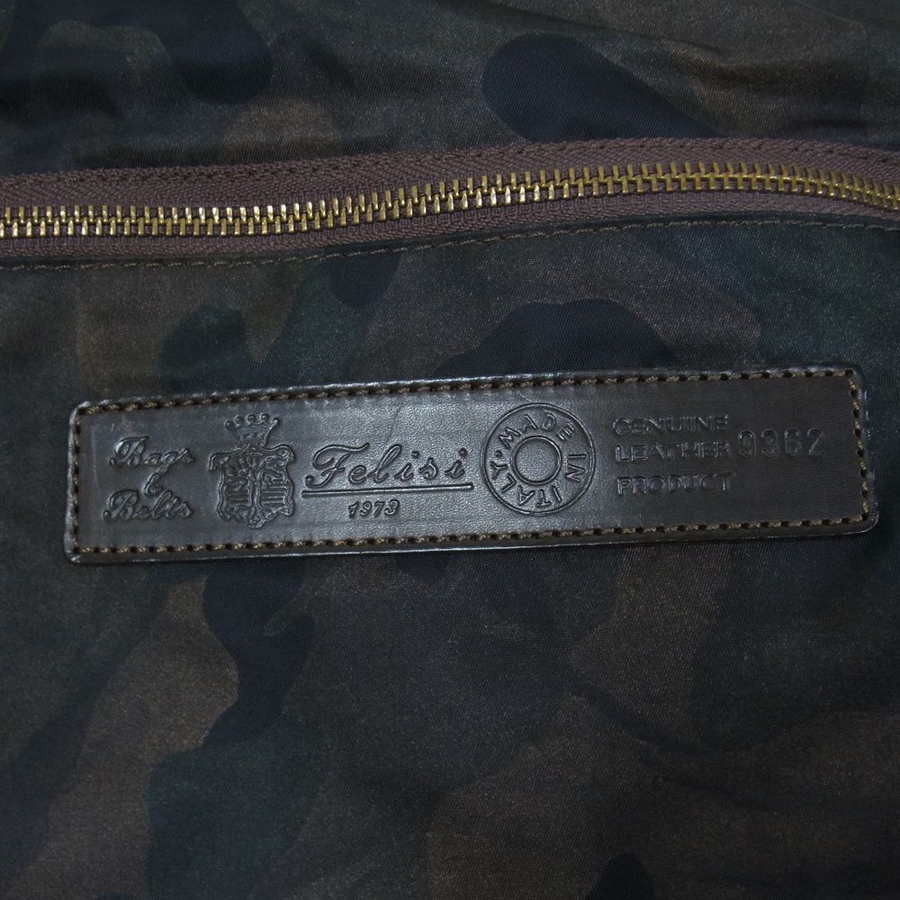 Felisi フェリージ A4 9362 CFA copfl カモフラ レザー ナイロン ショルダー バッグ ブラウン系 グリーン系【極上美品】【中古】
