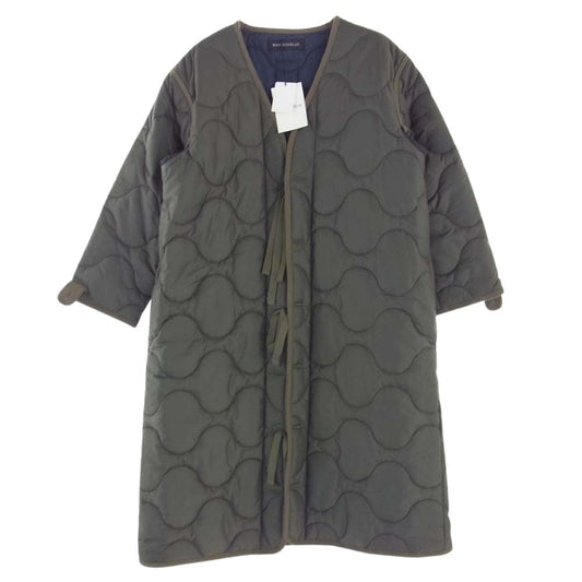 MADISON BLUE マディソンブルー MB214-2014 QUILTING NOCOLLAR COAT 高密度ナイロンリップストップ 撥水 キルティング ノーカラーコート カーキ系 S【新古品】【未使用】【中古】