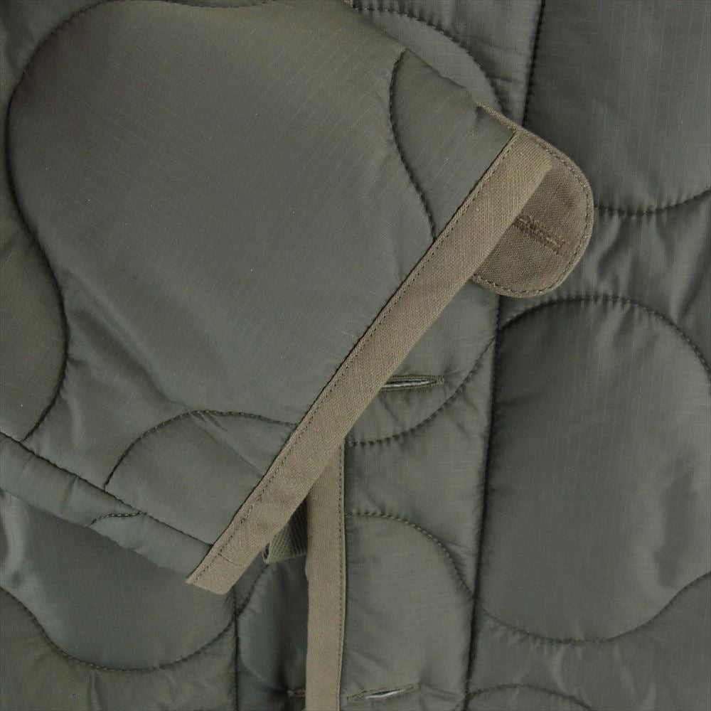 MADISON BLUE マディソンブルー MB214-2014 QUILTING NOCOLLAR COAT 高密度ナイロンリップストップ 撥水 キルティング ノーカラーコート カーキ系 S【新古品】【未使用】【中古】
