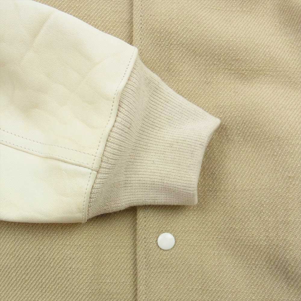 VISVIM ビズビム 20AW 0120205013021 VARSITY SB JKT WOOL バーシティ スタジアム ジャケット スタジャン ウール レザー ベージュ系 2【極上美品】【中古】