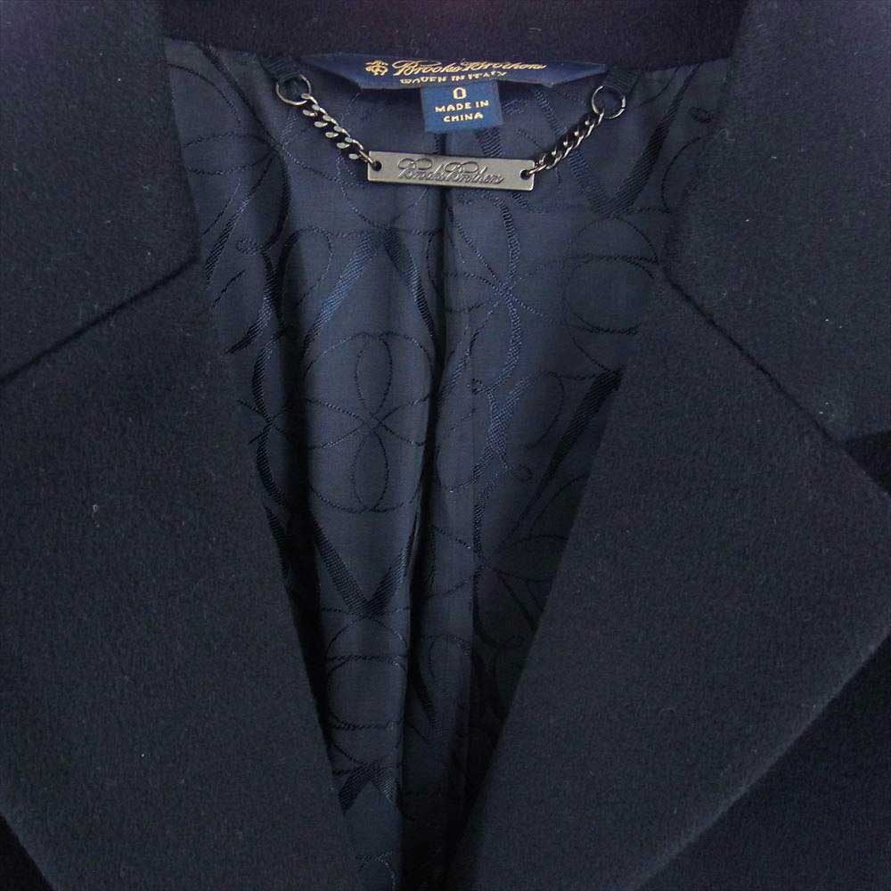 Brooks Brothers ブルックスブラザーズ Loro Piana ロロピアーナ 裏地キュプラ ウール 比翼 チェスターコート ネイビー系 ０【中古】