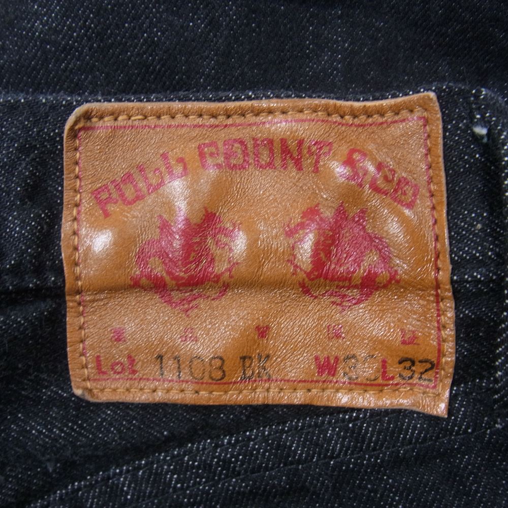 フルカウント lot1108BK Slim Straight Black Selvedge Denim スリム ストレート ブラック セルビッジ ボタンフライ デニム パンツ ブラック系 インディゴブルー系 30【中古】