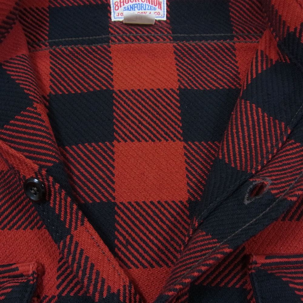 The REAL McCOY'S ザリアルマッコイズ  MS20101 8HU BUFFALO CHECK FLANNEL SHIRT バッファロー チェック フランネル 長袖 シャツ レッド系 ブラック系 15【中古】