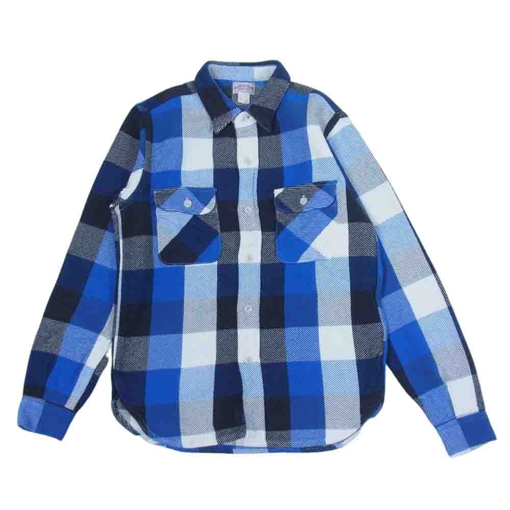The REAL McCOY'S ザリアルマッコイズ MS15131 LOT.948 8HU FLANNEL SHIRT フランネル チェック 長袖 シャツ ブルー系 15【美品】【中古】