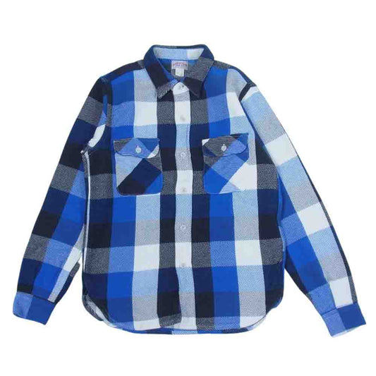 The REAL McCOY'S ザリアルマッコイズ MS15131 LOT.948 8HU FLANNEL SHIRT フランネル チェック 長袖 シャツ ブルー系 15【美品】【中古】