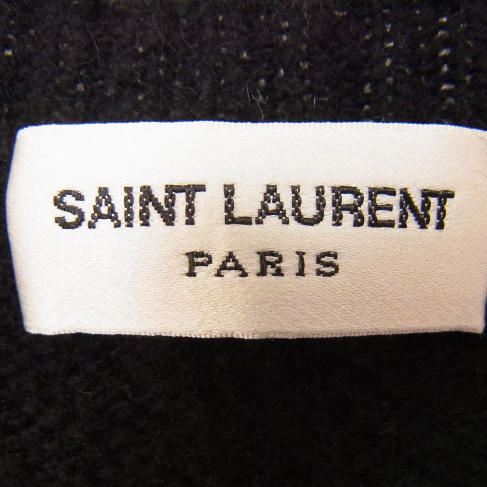 SAINT LAURENT サンローラン 15AW 399445 カシミヤ ボーダー ニット セーター ブラック系 XS【中古】