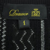 Drawer ドゥロワー 6513-106-0845 D SP CO16G テンジク スカシ VN 16G コットン 天竺 透かし編み Vネック ニット ブラック系 1【中古】
