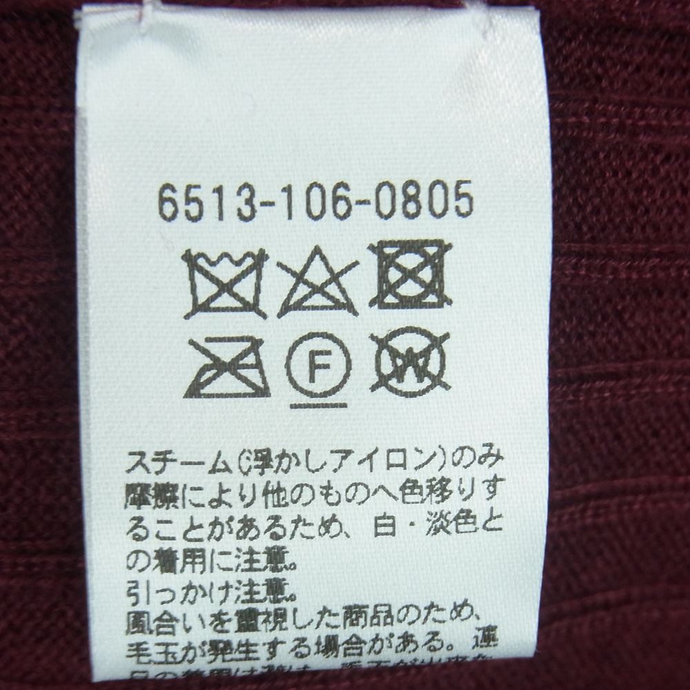 Drawer ドゥロワー 6513-106-0805 D CA/SI 18G RIB CN2 CA/SI カシミヤ シルク 18G リブ クルーネック ニット ワインレッド系 2【中古】