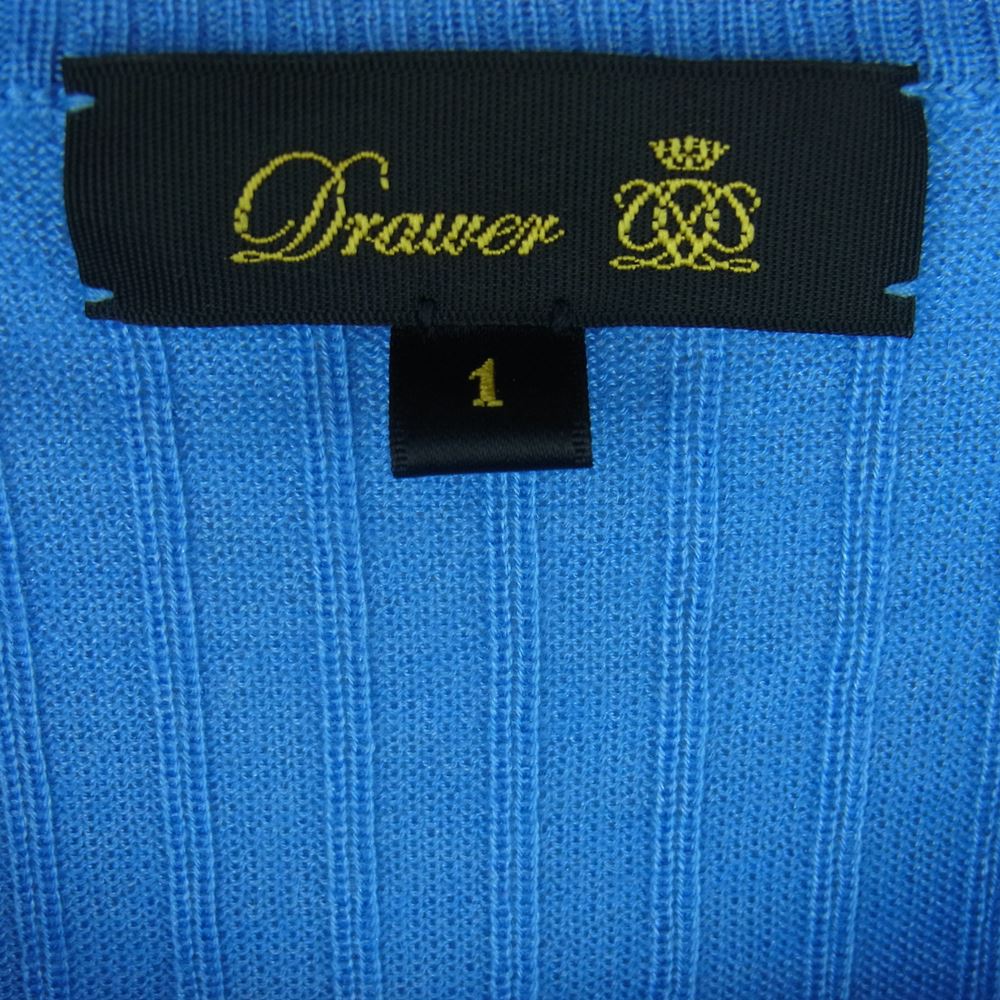 Drawer ドゥロワー 6513-106-0778 D CA/SI 18G CN カシミヤ シルク クルーネック ニット 中国製 ブルー系 1【中古】