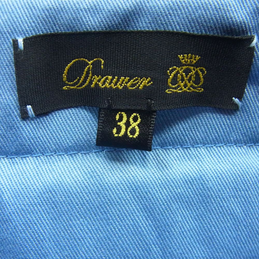 Drawer ドゥロワー 6524-299-1154 D RT2 CO RATINE WRAP SKT ダブルクロス ベルトリボン ラップ フレア スカート ライトブルー系 38【中古】