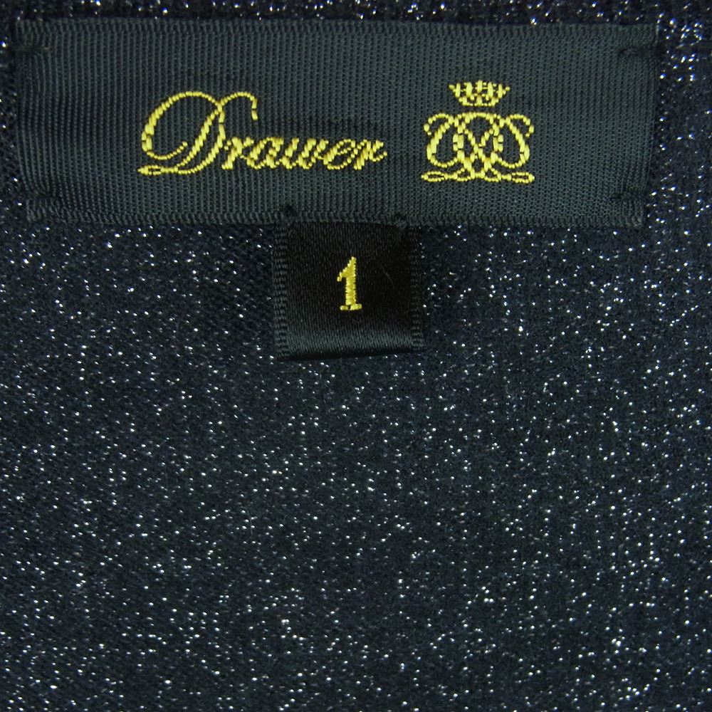 Drawer ドゥロワー 6515-106-0357 D PRE1 CA/SI18G LAME CGN カシミア シルク 18G ラメ スパンコール カーディガン ダークグレー系 1【中古】