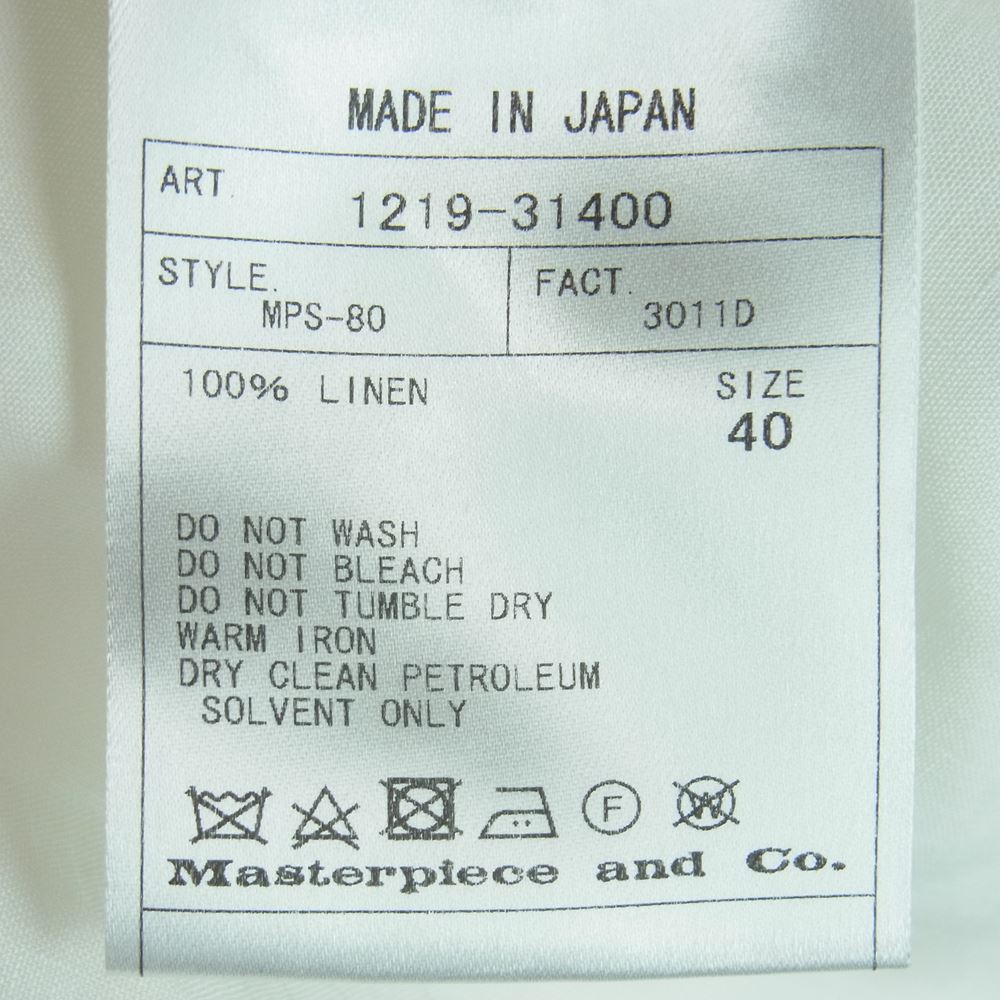 Drawer ドゥロワー 1219-31400 scye サイ別注 リネン100％ 麻 フリル ブラウス 長袖 シャツ 日本製 ホワイト系 40【中古】