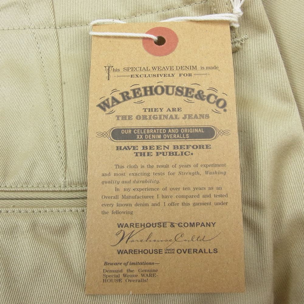 WAREHOUSE ウエアハウス 1082 CHINOES チノ パンツ ベージュ系 33【極上美品】【中古】