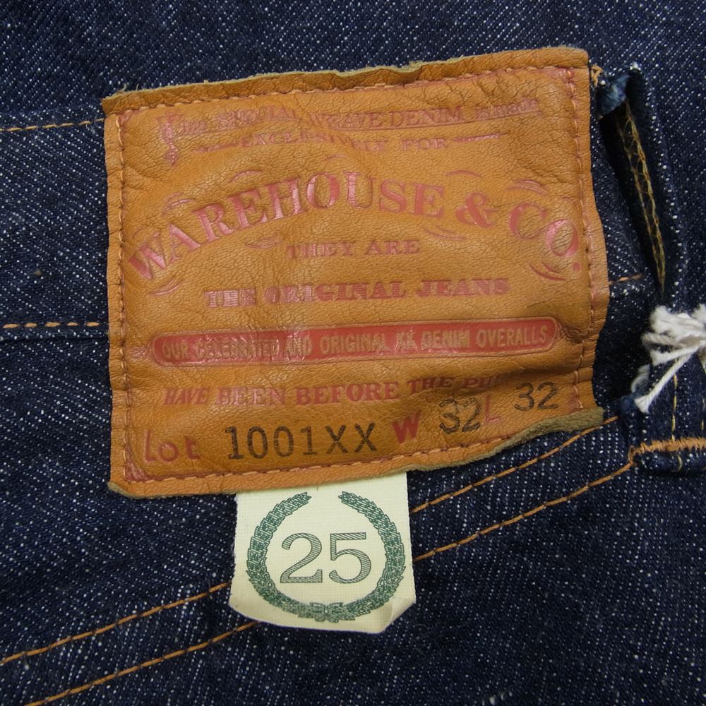 WAREHOUSE ウエアハウス 1001XX 25th 25周年 限定 1950モデル デニム パンツ W32 インディゴブルー系 32【美品】【中古】