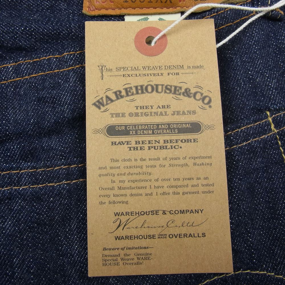 WAREHOUSE ウエアハウス 1001XX 25th 25周年 限定 1950モデル デニム パンツ W32 インディゴブルー系 32【美品】【中古】