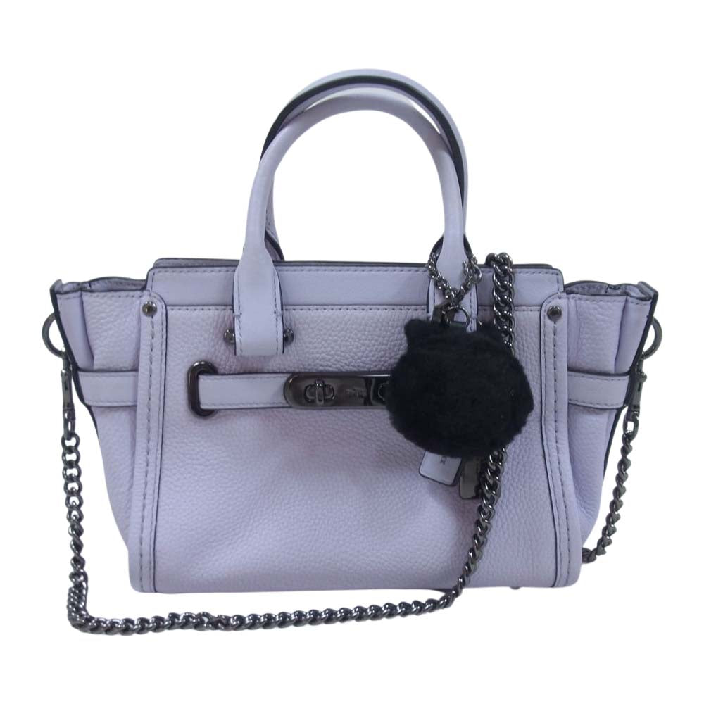 COACH コーチ 37395 キティスワッガー レザー 2Way ショルダー バッグ パープル系【中古】