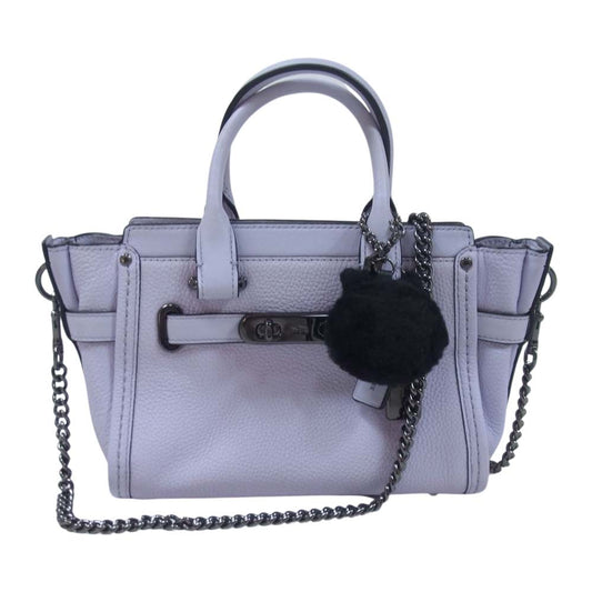 COACH コーチ 37395 キティスワッガー レザー 2Way ショルダー バッグ パープル系【中古】