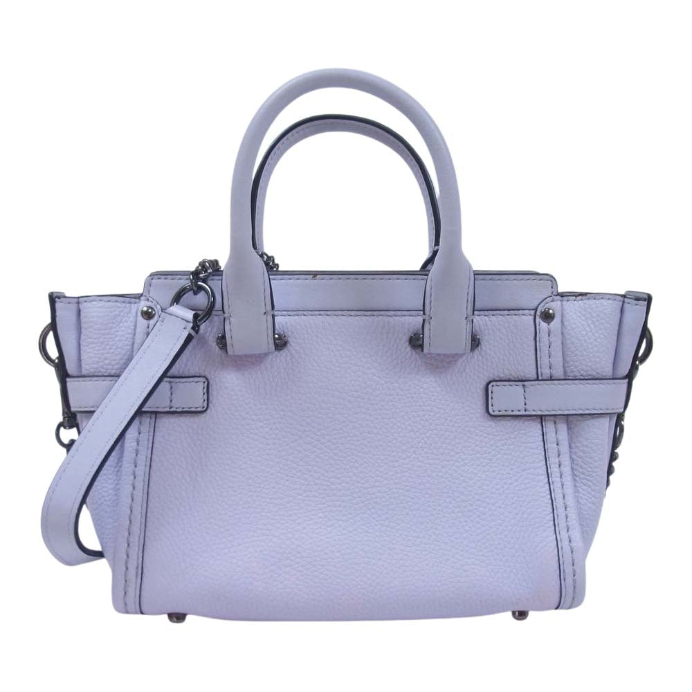 COACH コーチ 37395 キティスワッガー レザー 2Way ショルダー バッグ パープル系【中古】