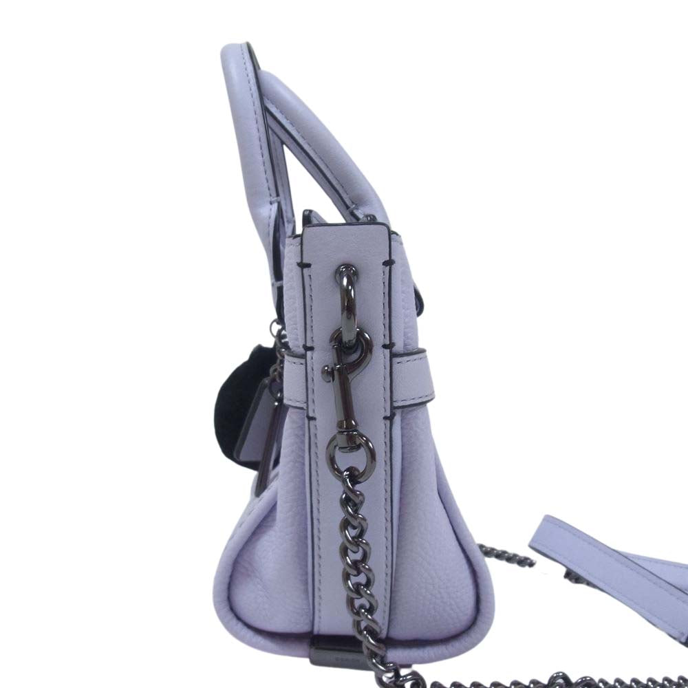 COACH コーチ 37395 キティスワッガー レザー 2Way ショルダー バッグ パープル系【中古】