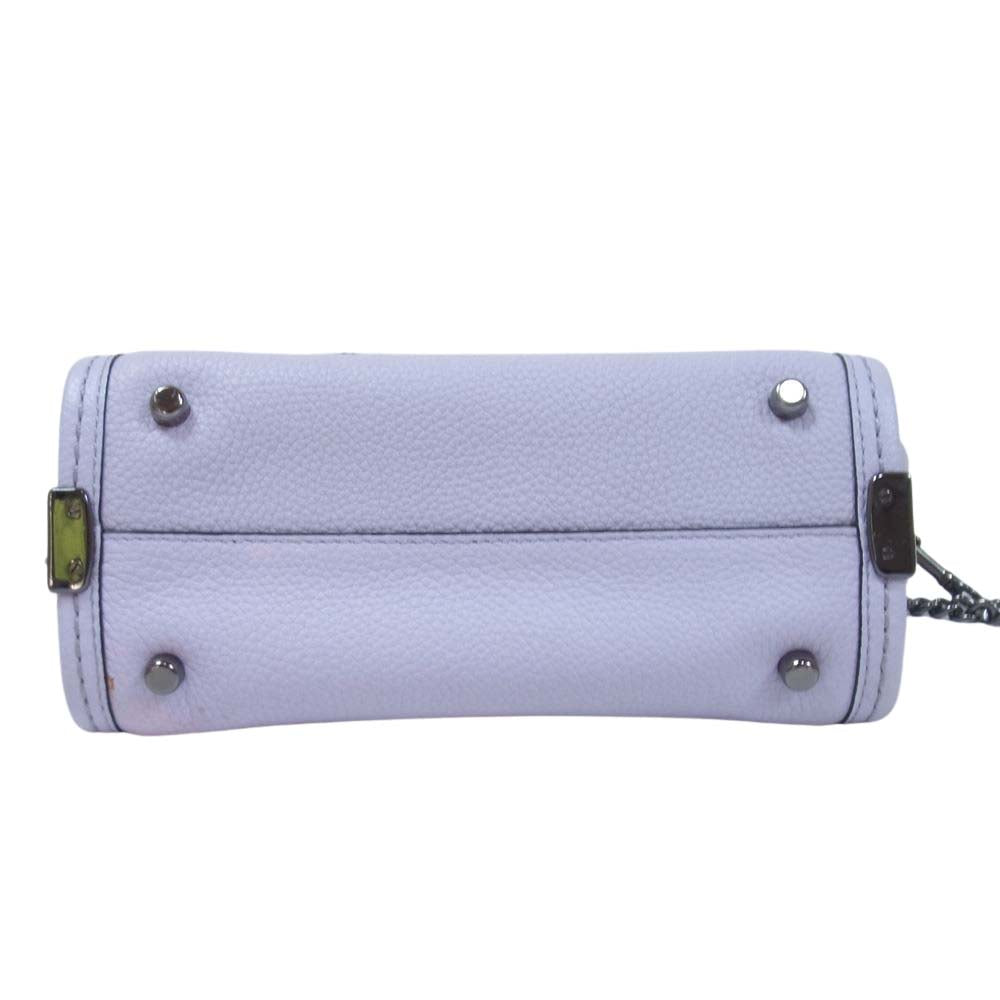 COACH コーチ 37395 キティスワッガー レザー 2Way ショルダー バッグ パープル系【中古】