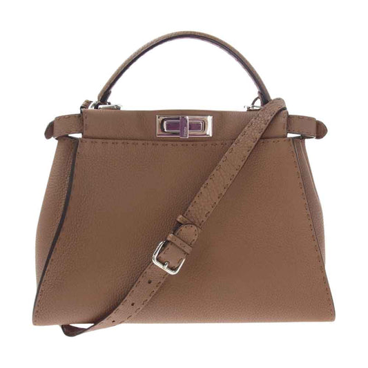 FENDI フェンディ 8BN226 セレリア ピーカブー 2Way ショルダー バッグ ブラウン系【中古】