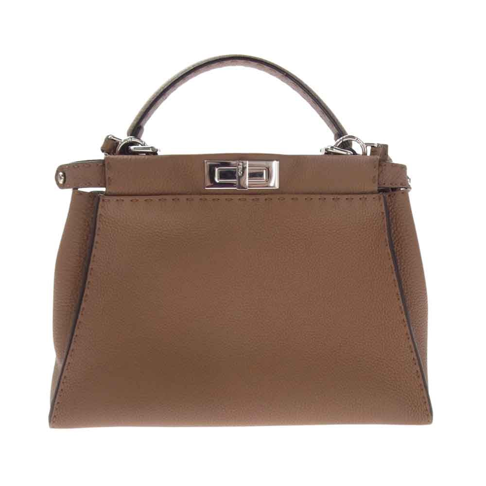 FENDI フェンディ 8BN226 セレリア ピーカブー 2Way ショルダー バッグ ブラウン系【中古】