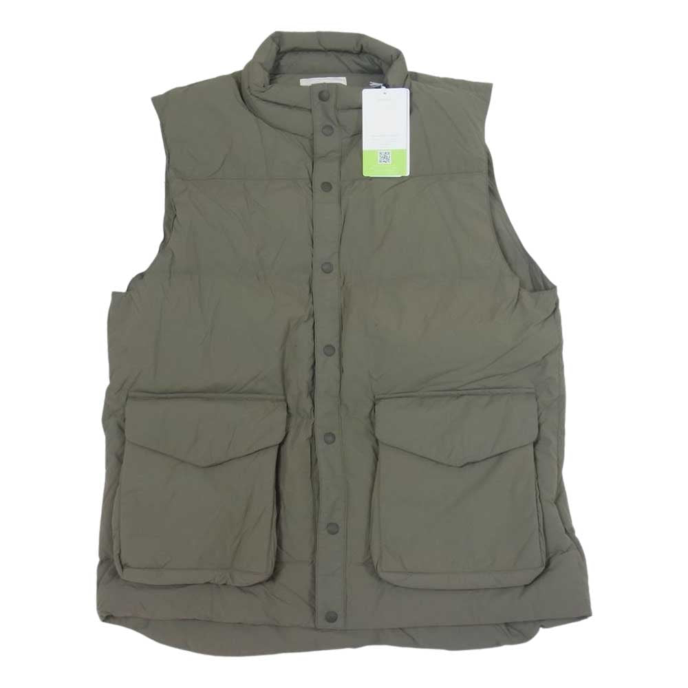 snowpeak スノーピーク recycled nylon ripstop down vest リサイクル ダウン ベスト ベージュ系 M【極上美品】【中古】