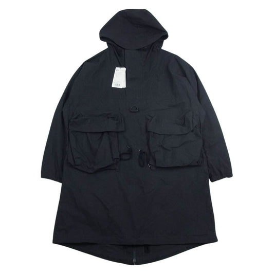 snowpeak スノーピーク Indigo C/N Anorak 60/40クロス 硫化染め アノラック プルオーバー ジャケット ブラック系 S【極上美品】【中古】