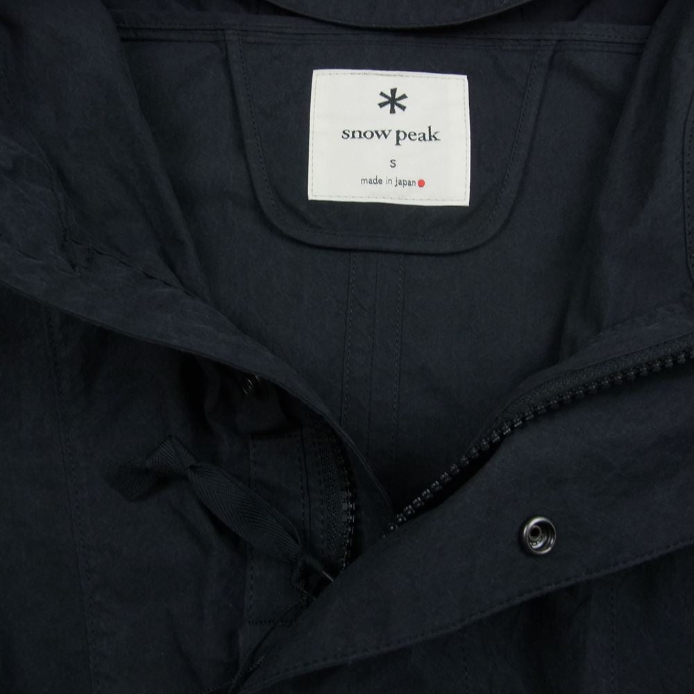 snowpeak スノーピーク Indigo C/N Anorak 60/40クロス 硫化染め アノラック プルオーバー ジャケット ブラック系 S【極上美品】【中古】