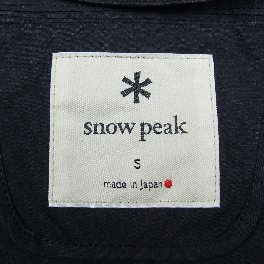 snowpeak スノーピーク Indigo C/N Anorak 60/40クロス 硫化染め アノラック プルオーバー ジャケット ブラック系 S【極上美品】【中古】