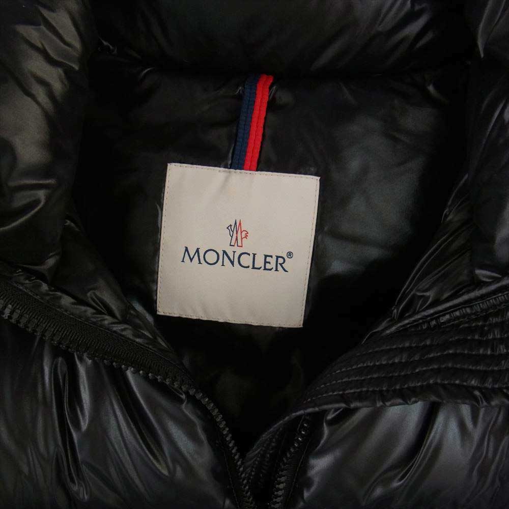 MONCLER モンクレール HUDSON ハドソン ファーフード付き ロング ダウンコート ブラック系 1【中古】