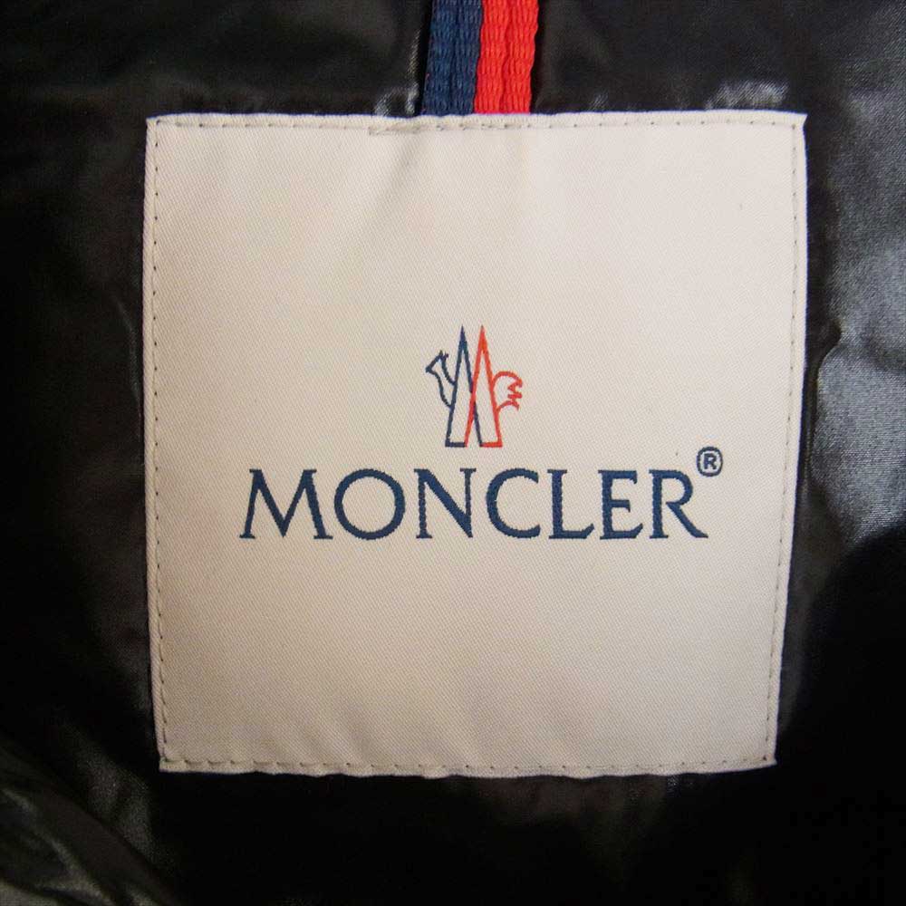 MONCLER モンクレール HUDSON ハドソン ファーフード付き ロング ダウンコート ブラック系 1【中古】