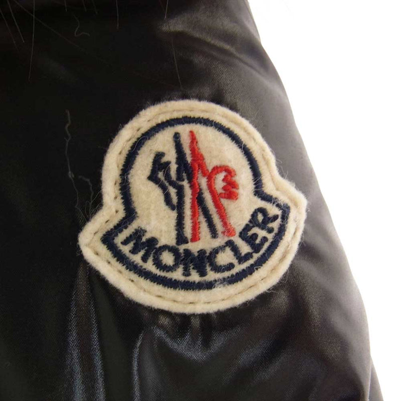 MONCLER モンクレール HUDSON ハドソン ファーフード付き ロング ダウンコート ブラック系 1【中古】