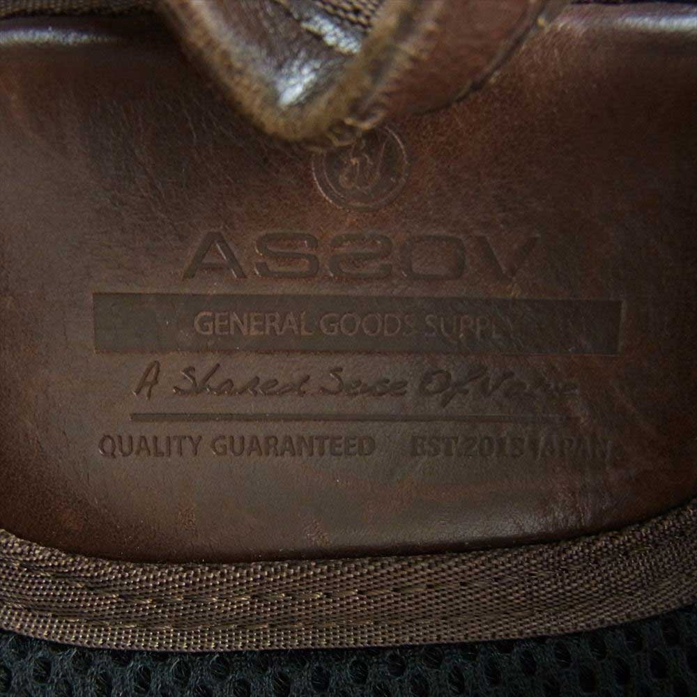 アッソブ CORDURA BALLISTIC NYLON BACK PACK レザー切替 バリスティックナイロン バックパック リュック ブラウン系【中古】
