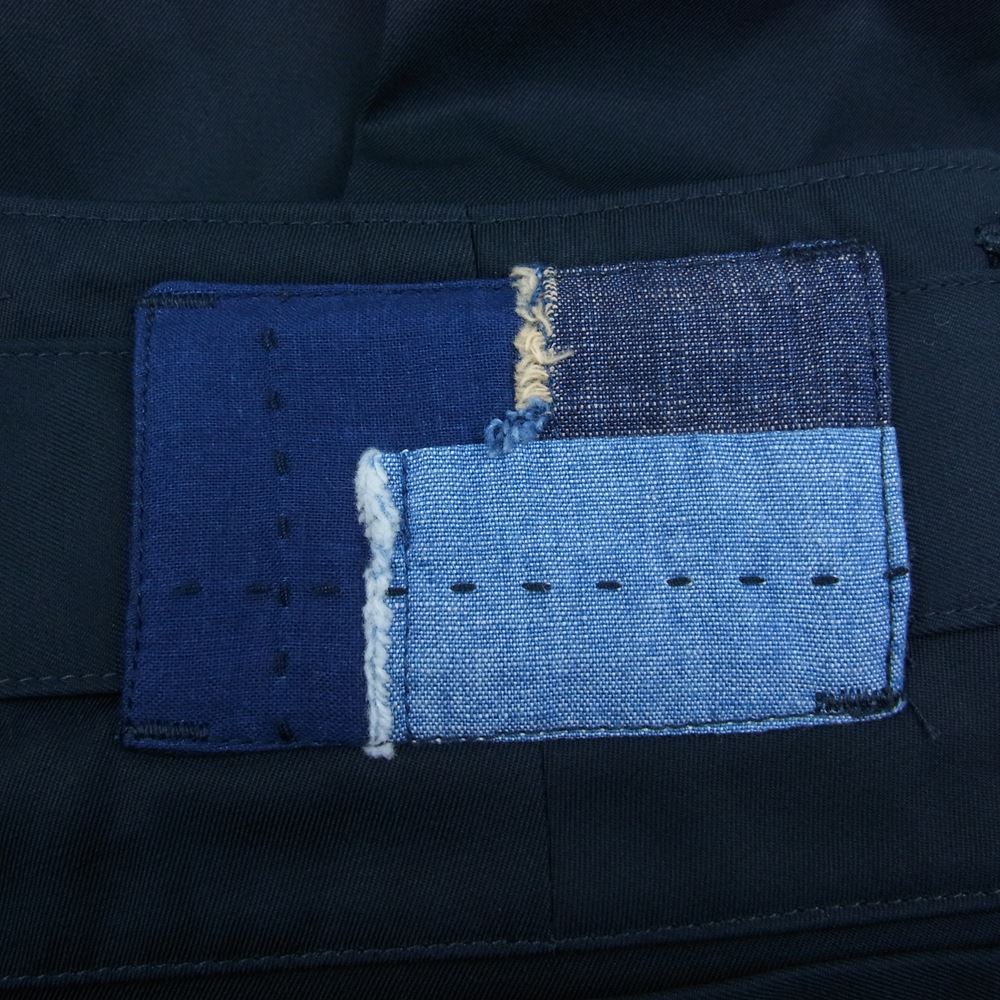 クオン 112PT051301 BELTED PANTS ベルテッド テーパード パンツ ネイビー系 S【新古品】【未使用】【中古】