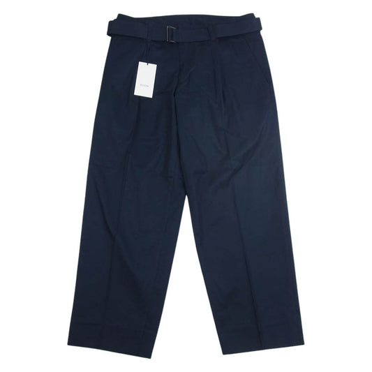 クオン 112PT051301 BELTED PANTS ベルテッド テーパード パンツ ネイビー系 M【新古品】【未使用】【中古】